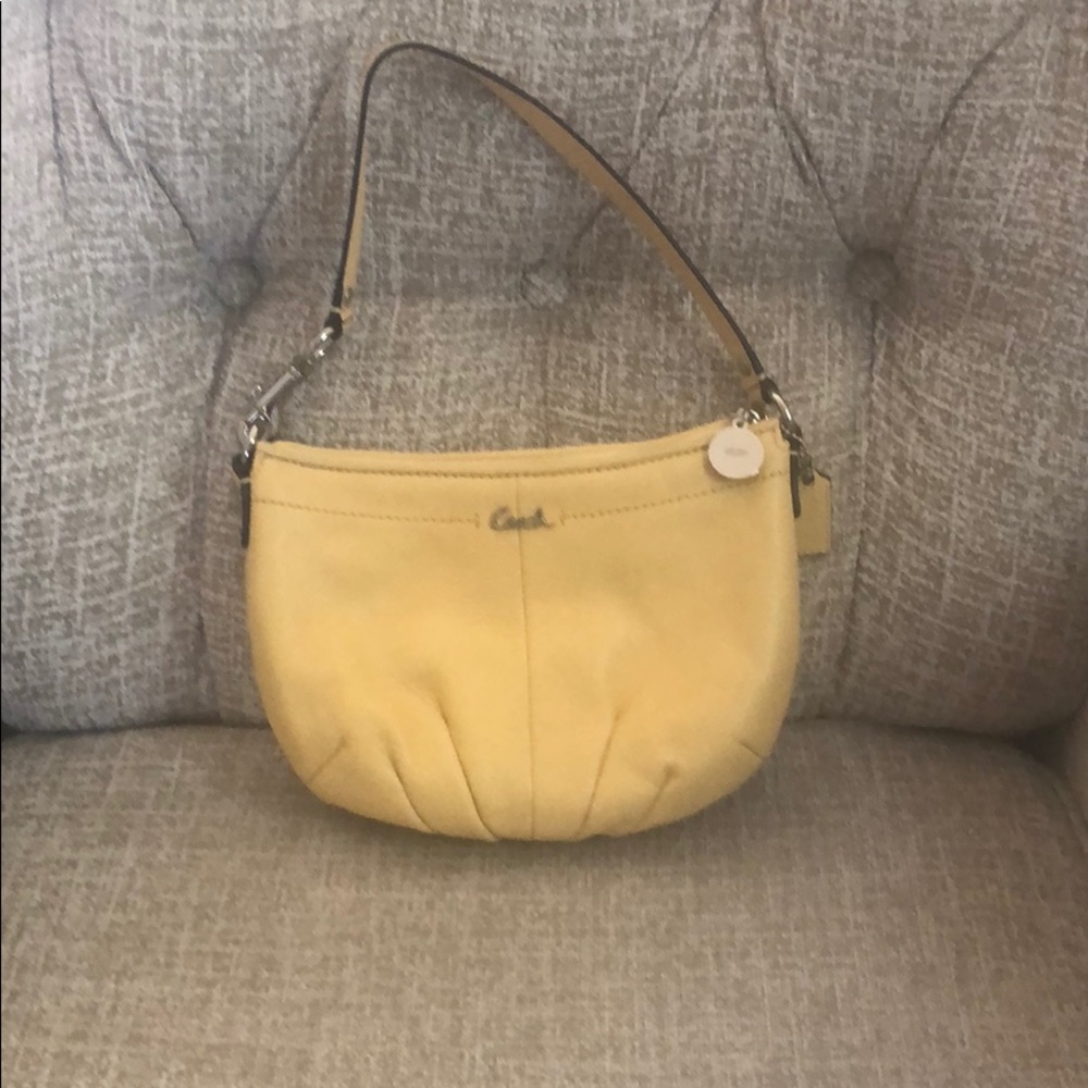 Coach yellow leather coach purse